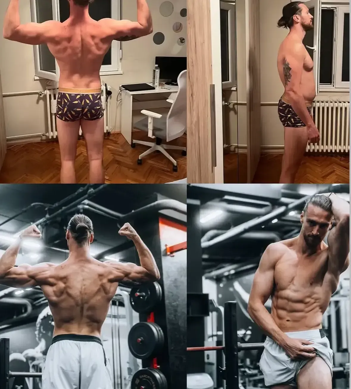 Transformacija klijenta, pre i posle, četiri kadra