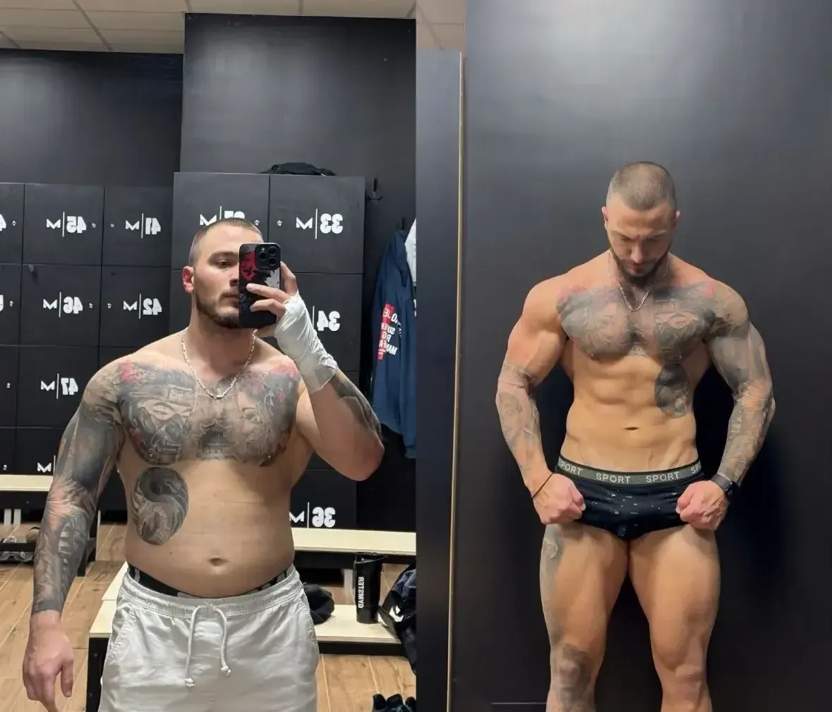 Transformacija klijenta, pre i posle, prednji kadar