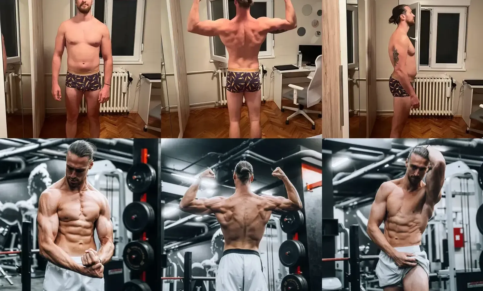 Transformacija klijenta, pre i posle, četiri kadra