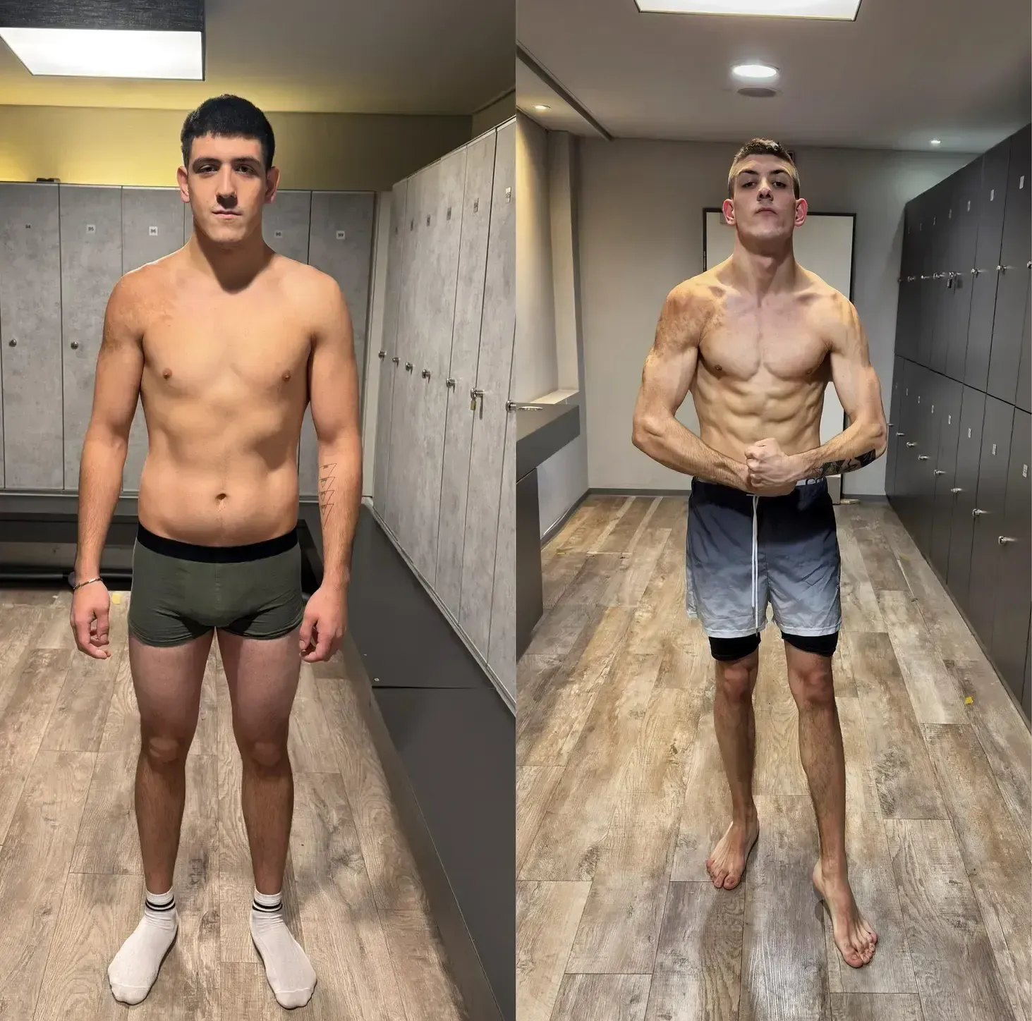 Transformacija klijenta, pre i posle, u teretani