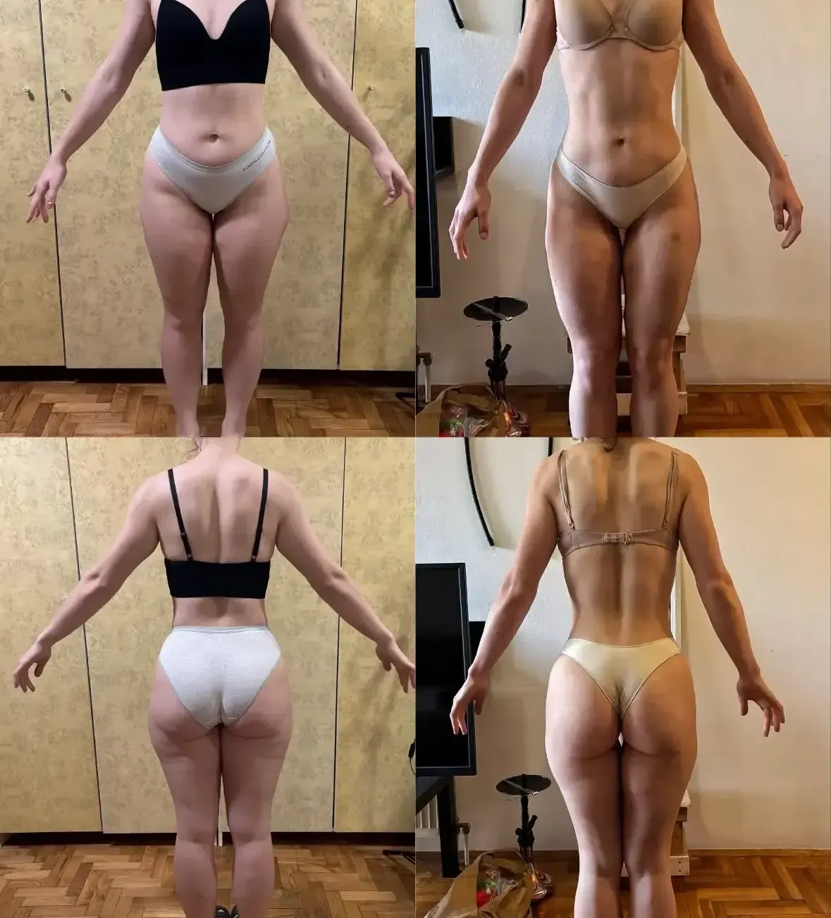 Transformacija klijenta, pre i posle, četiri kadra